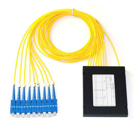 ABS Box Type Fiber Fiber Optic PLC Splitter 1x8 2.0mm Sc / UCC اتصال کامپکت