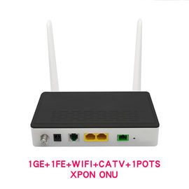 فیبرهوم Gpon Onu دستگاه اینترنت 1Ge + 1Fe + Catv + Wifi + گلدان حالت دوگانه